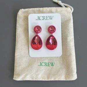 Fuchsia J. Crew sparkly teardrop earrings